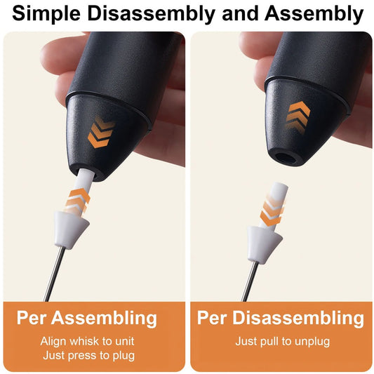 Rechargeable Coffee Beater – USB Milk Frother for Coffee, Cappuccino, Latte, Matcha & Hot Chocolate | Powerful High-Speed Stainless Steel Whisk Mixer