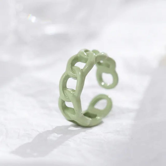 BRJ-180 Metal Funky Korean Rings –Blue