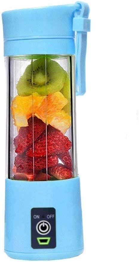 Rechargeable Portable Mini Juicer Blender – 6 Blades, 380ml Outdoor Juicing Cup [Random Color]