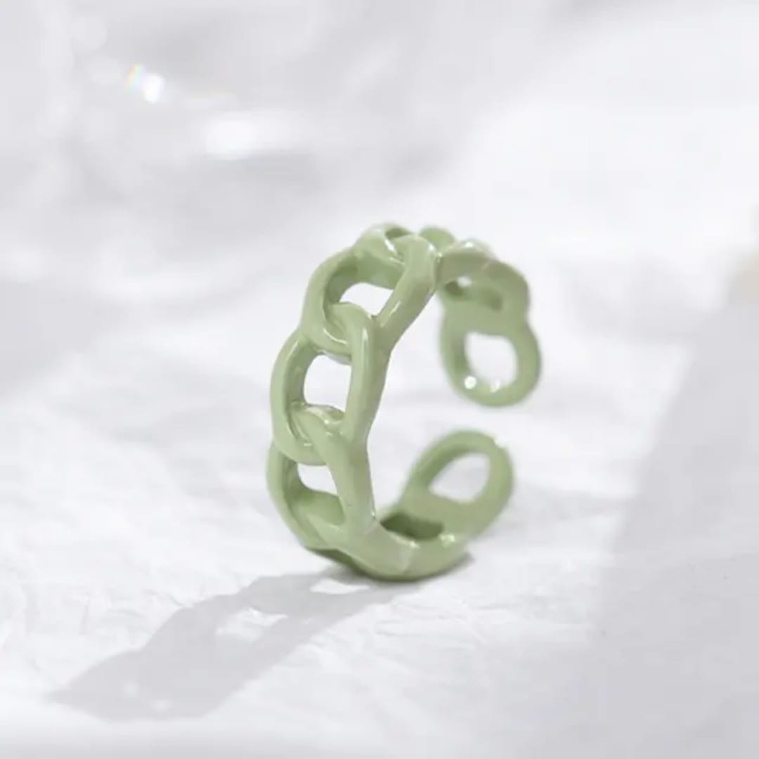 BRJ-180 Metal Funky Korean Rings –Blue